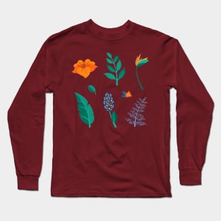 Tropical leaves Long Sleeve T-Shirt